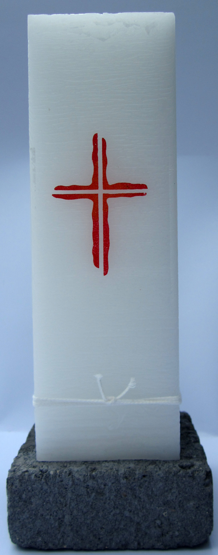 DOOPKAARS - GESCHILDERD KRUIS - 70/70/220 - kleur van het kruis kan variëren    