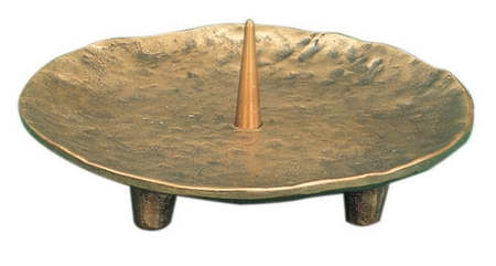 KANDELAAR voor kaars - brons - doorsnede 13 cm                                  