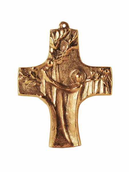 KRUIS - brons - Zacheüs en Jezus - 9x7 cm                                       