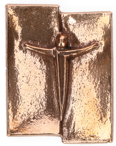 KRUIS - met corpus - brons - 4,5x5,5 cm - om te hangen - in geschenkdoosje      