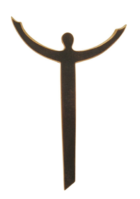 KRUIS - goudkleurig - christusfiguur - 22,5x14,5 cm - om te hangen              